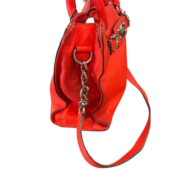 Michael Kors Large Hamilton Satchel Mandarin Orange Gold Hardware Bag - Picture 4 of 10